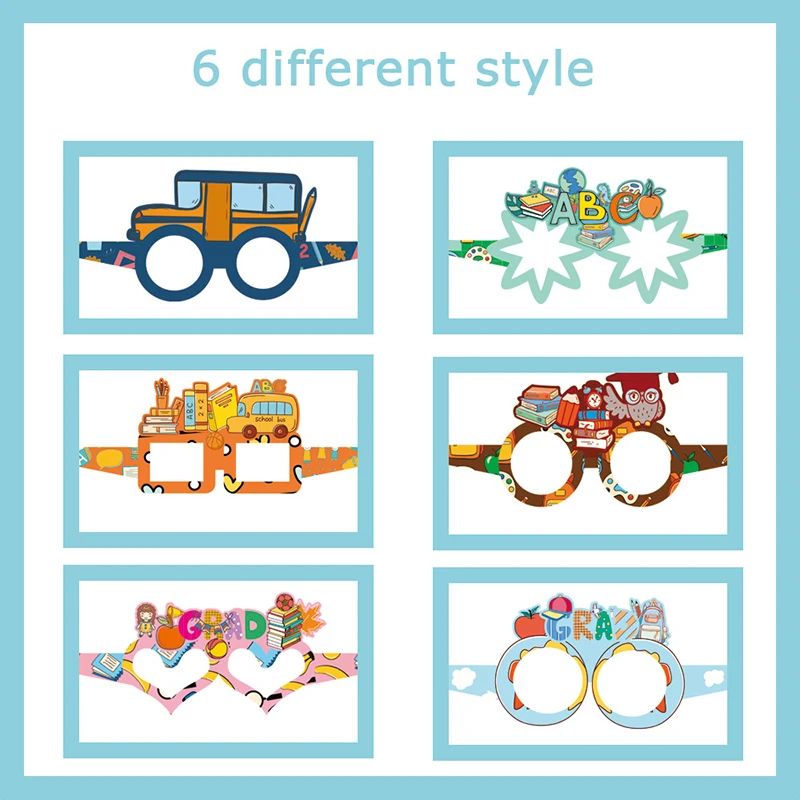 نظارات ورقية لتزيين موسم التخرج لرياض الأطفال، مستلزمات حفلات الأطفال