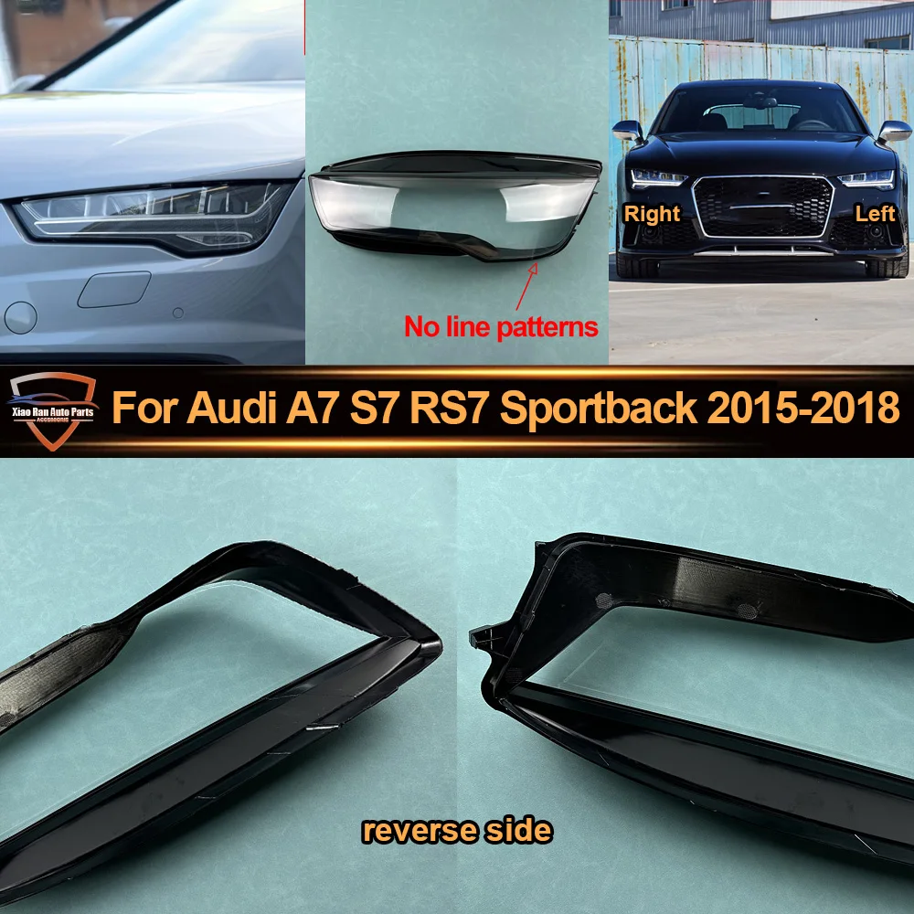 

Lampshade Headlamp Cover Lamp Shell Mask Headlight Shade Plexiglass 2015 2016 2017 2018 For Audi A7 S7 RS7 Sportback (No Line)