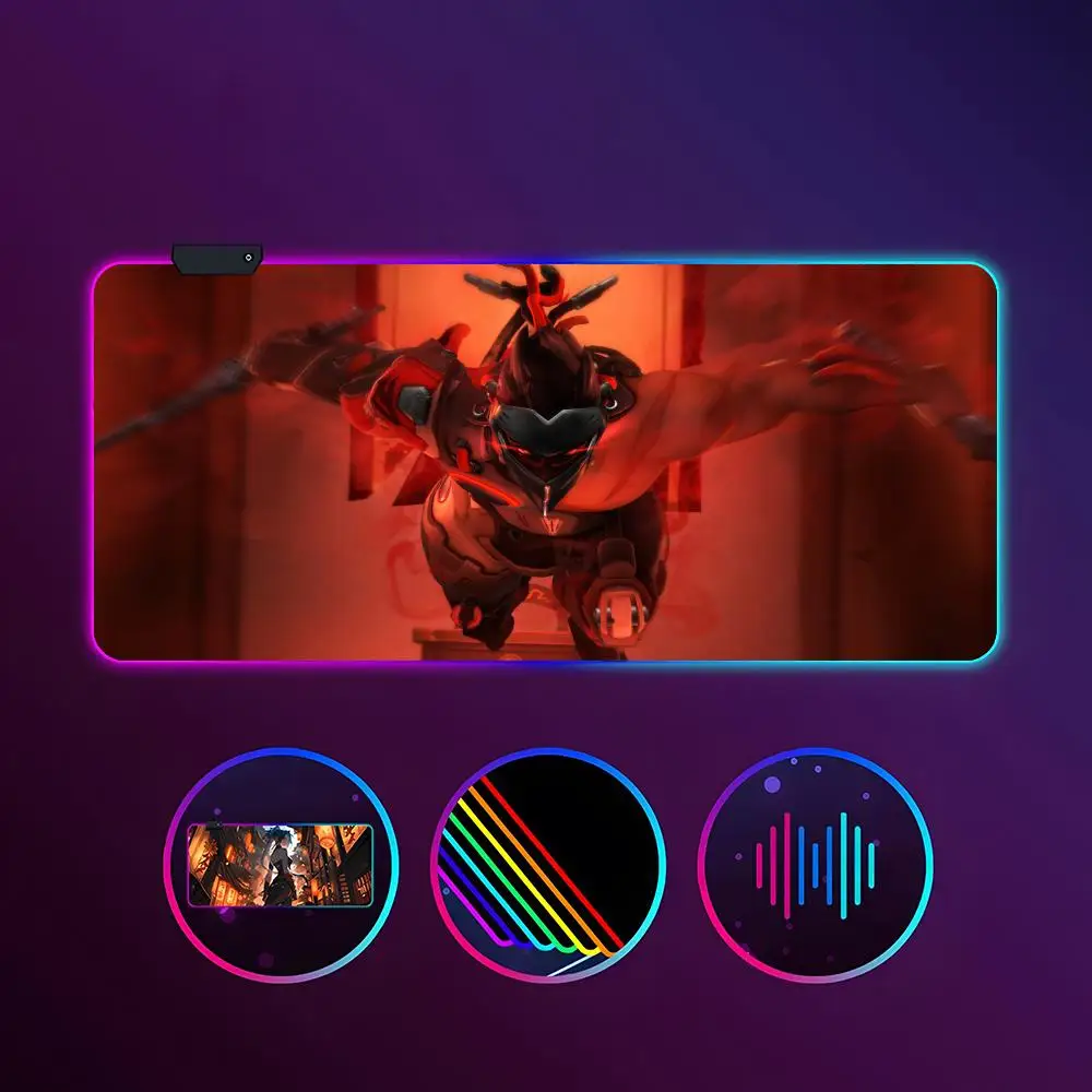 

Overwatch Mouse Pad RGB Luminous 900X400mm Large Table Mat Non-slip Extra Large Game Office Mouse Pad