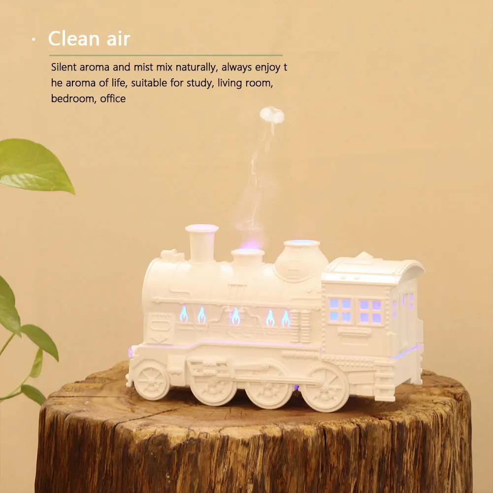 300ml Mini Train Shape Humidifier with Light Essential Oil Diffuser Remote Control Magic Train Humidifier for Home Office