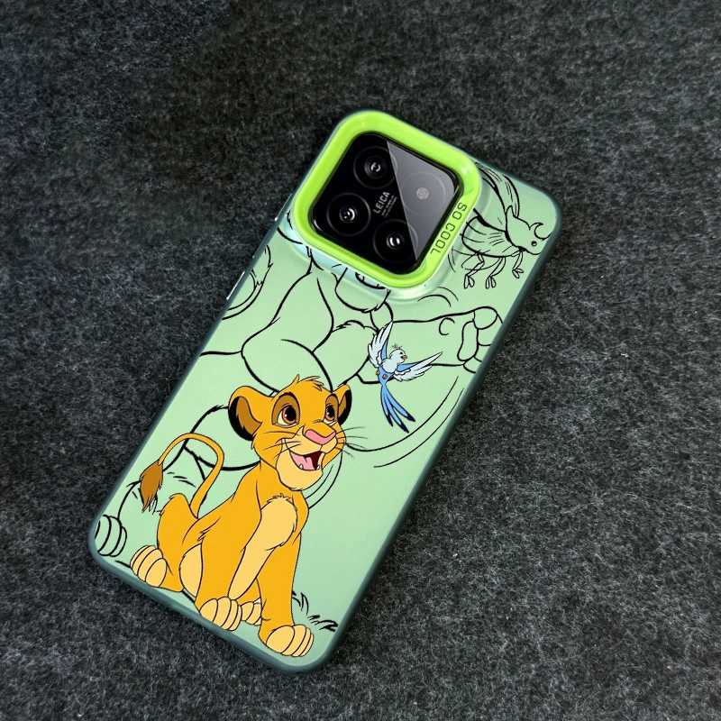Disney Lion King Cartoon For Xiaomi Mi 11 12T 13T Poco F4 F3 X3 X5 C51 C50 M3 M5S Pro Lite 5G Colorful Silver Phone Case image 2