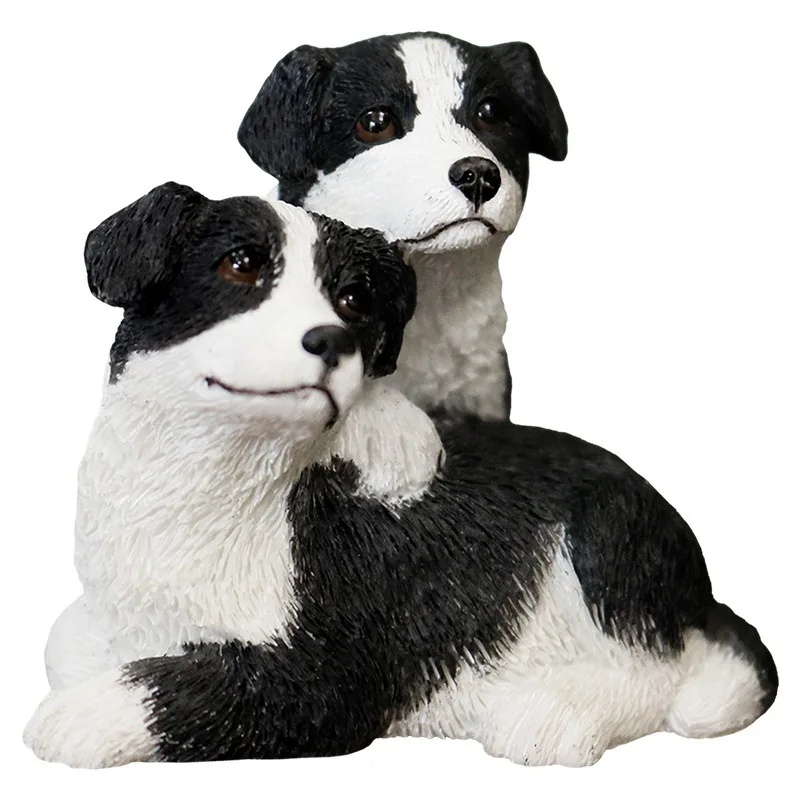 

Border Collie Simulation Dog Model Cute Small Border Collie Puppy Car Ornament Crafts