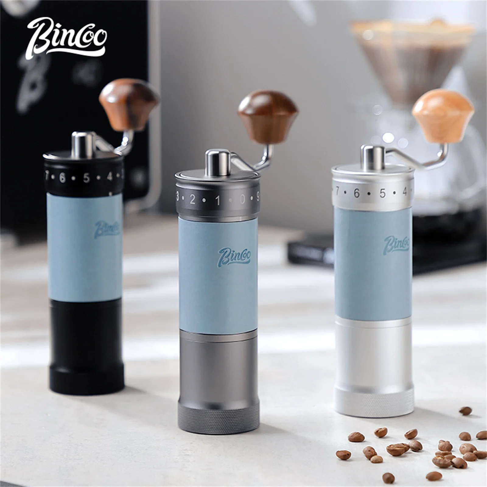 

Bincoo New Manual Coffee Grinder 6 Core Professional Espresso Bean Coffee Grinder Three Bearing External Adjustable Coffee Maker