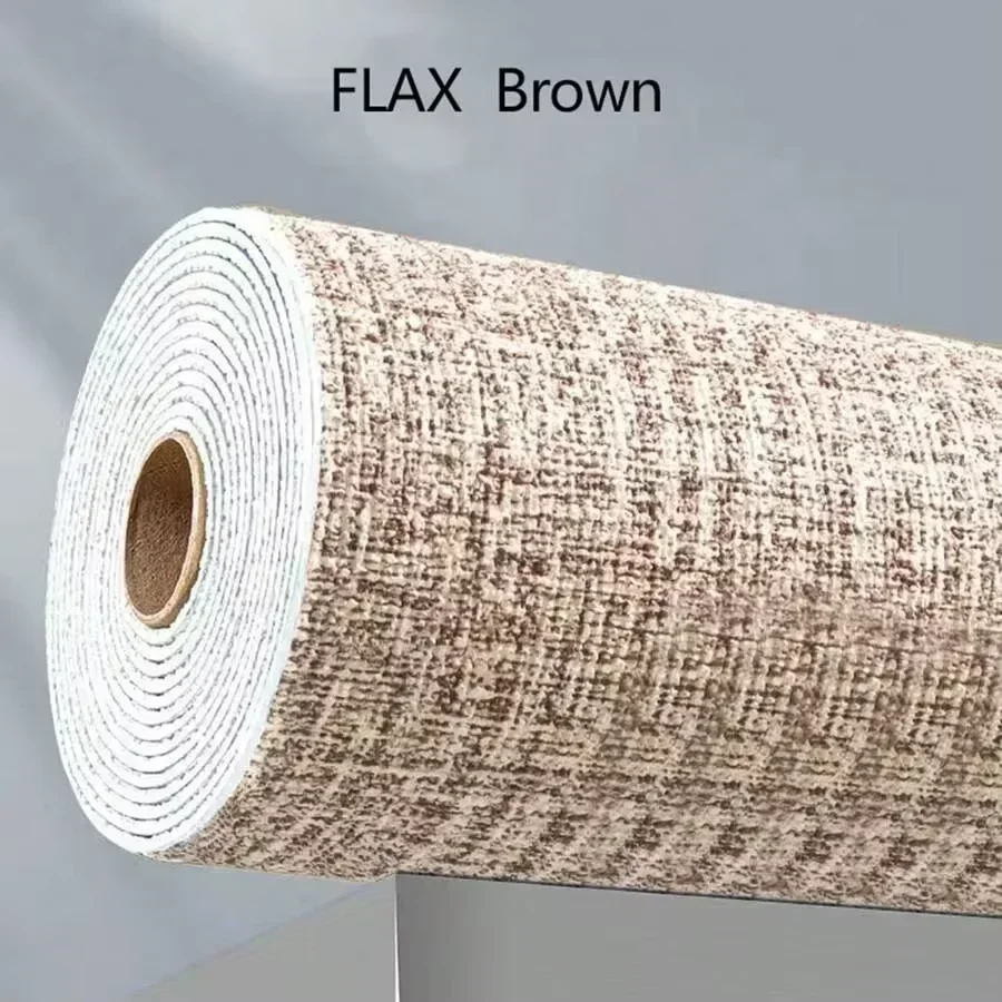 50cm Wide Linen 3D Wall Sticker Self-Adhesive Thickened Waterproof Wallpaper for Livingroom Bedroom Kitchen Decor Wallpaper image 3