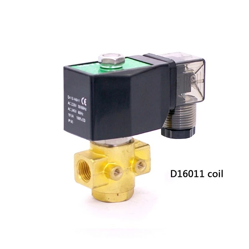 Normally Open Solenoid Valve PU-03K 04K 05K 06K 08K 10K 2 Way Direct Actuated Mini Brass Water Valve With D16011 Coil  Thread