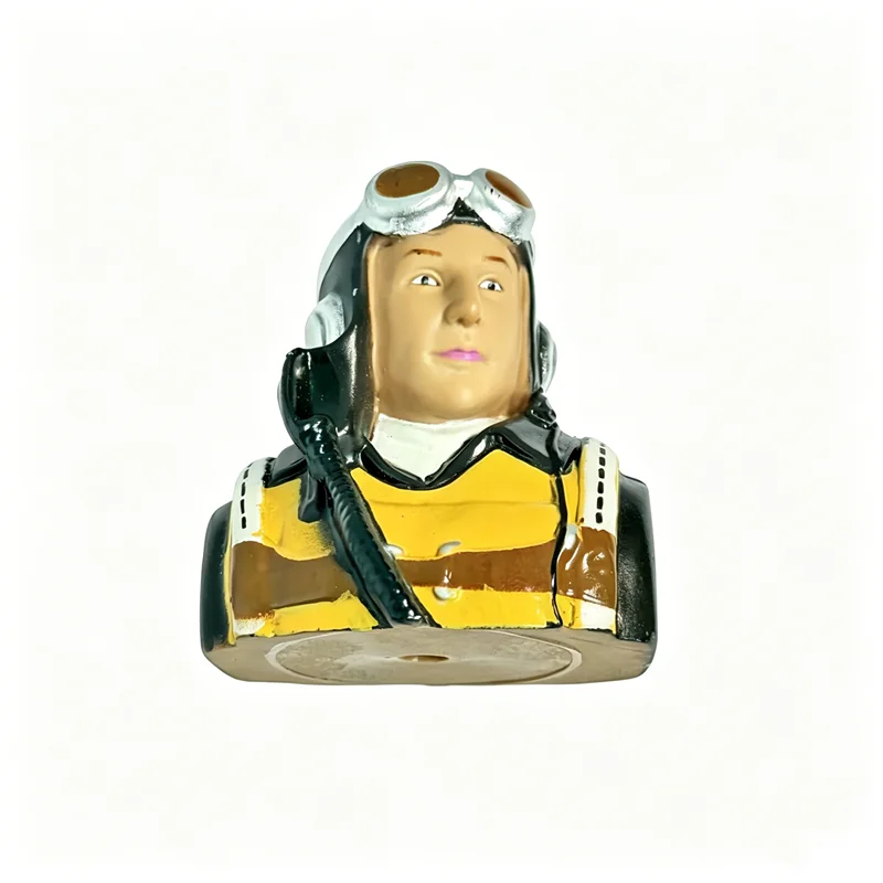 Scale WWII Pilot Bust for RC Aircraft, Decoration Figure with Helmet & Goggles
