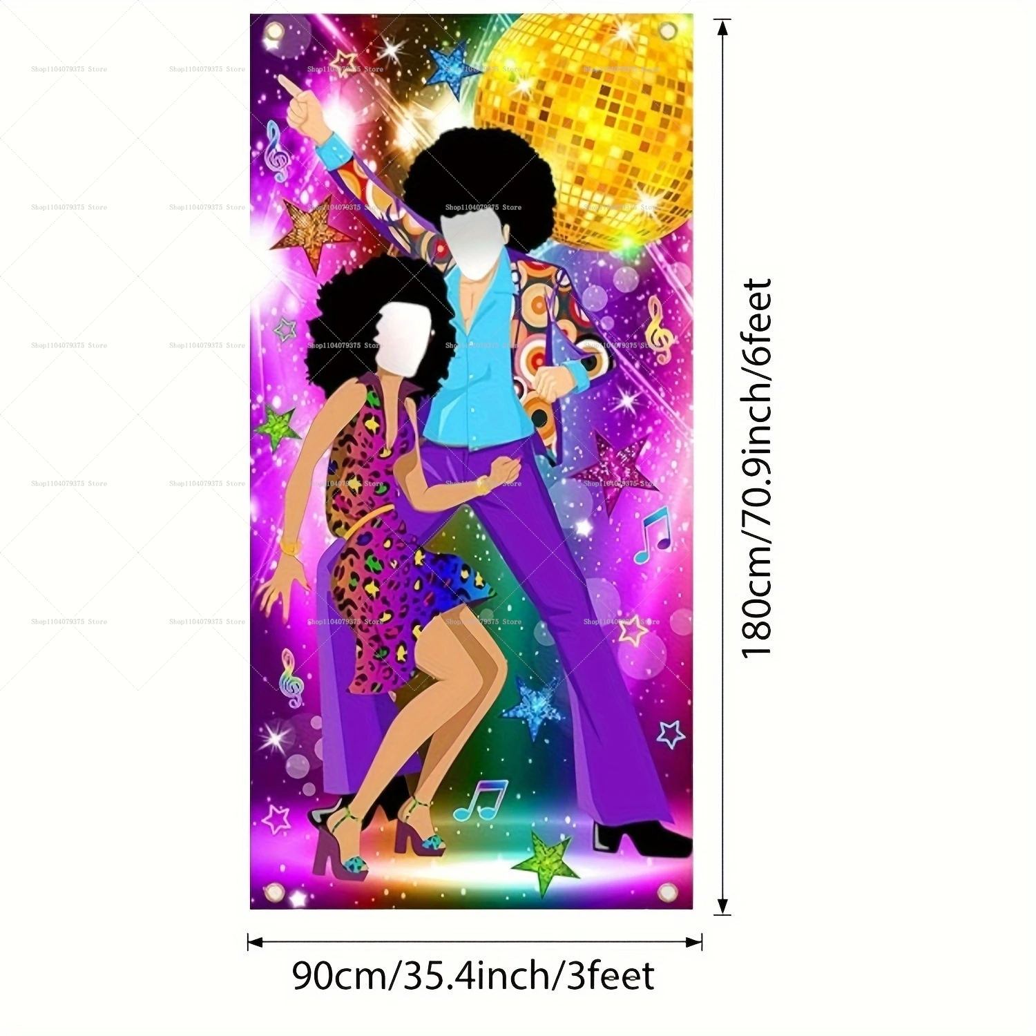 Music Festival Party Photo Frame 90s Photo Background Props Children Birthday Party Decoration Banner 70s Disco Party Background