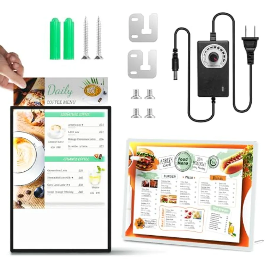 

Новая модель: Светодиодный настольный держатель для вывесок 11x17, световая панель для меню, рекламный дисплей с подсветкой, лайтбокс для ресторанов и баров H