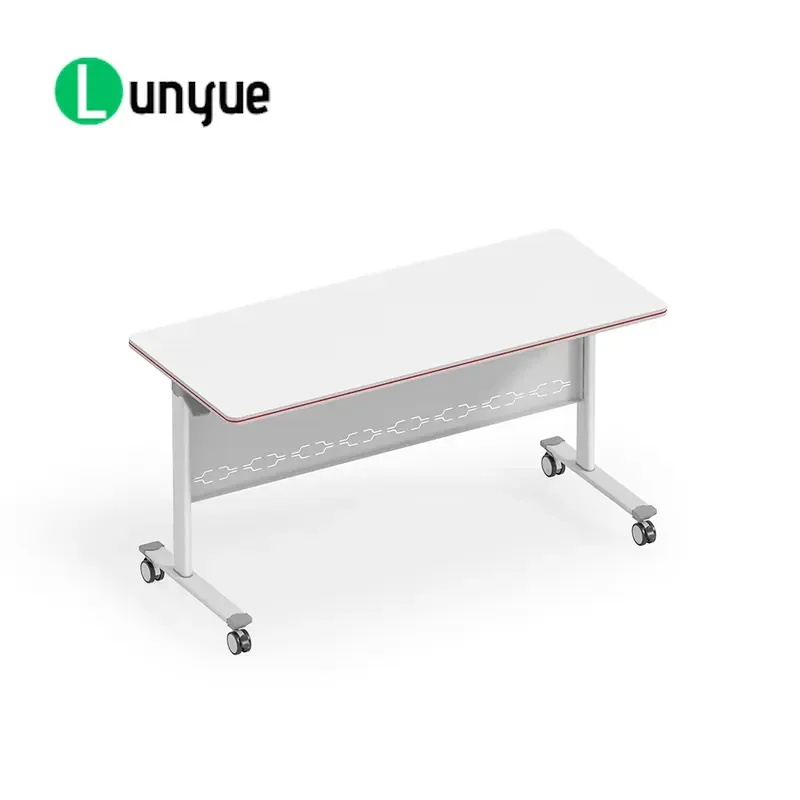 Modern Minimalist Mobile Metal Folding Training Table Customizable Office School College Desk Durable Space Saving Design
