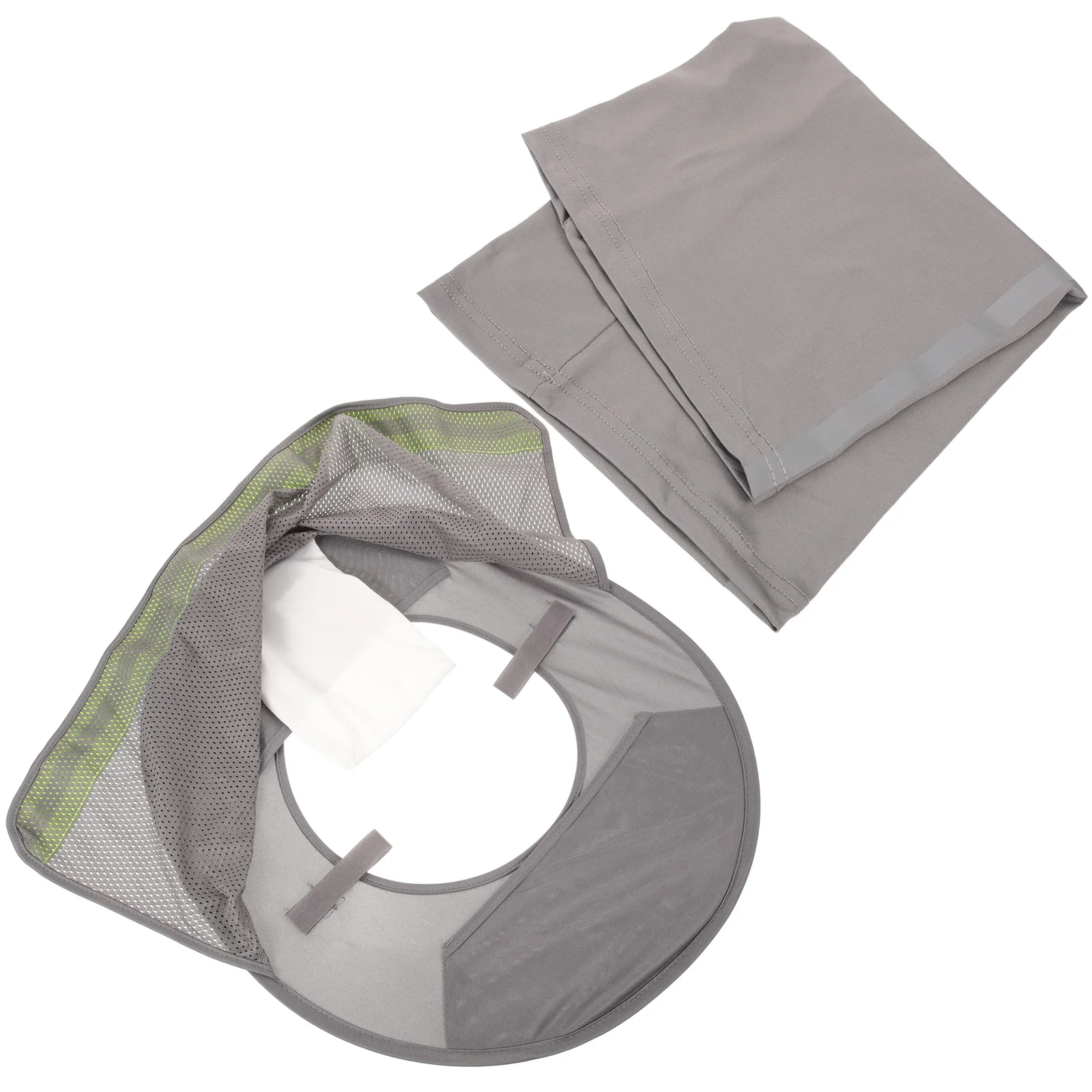 Sun Protection Hat Set Gray Ice Silk Hard Hat Shade Visor Neck Shield Construction Cover Wind Sand Proof Safety Gear