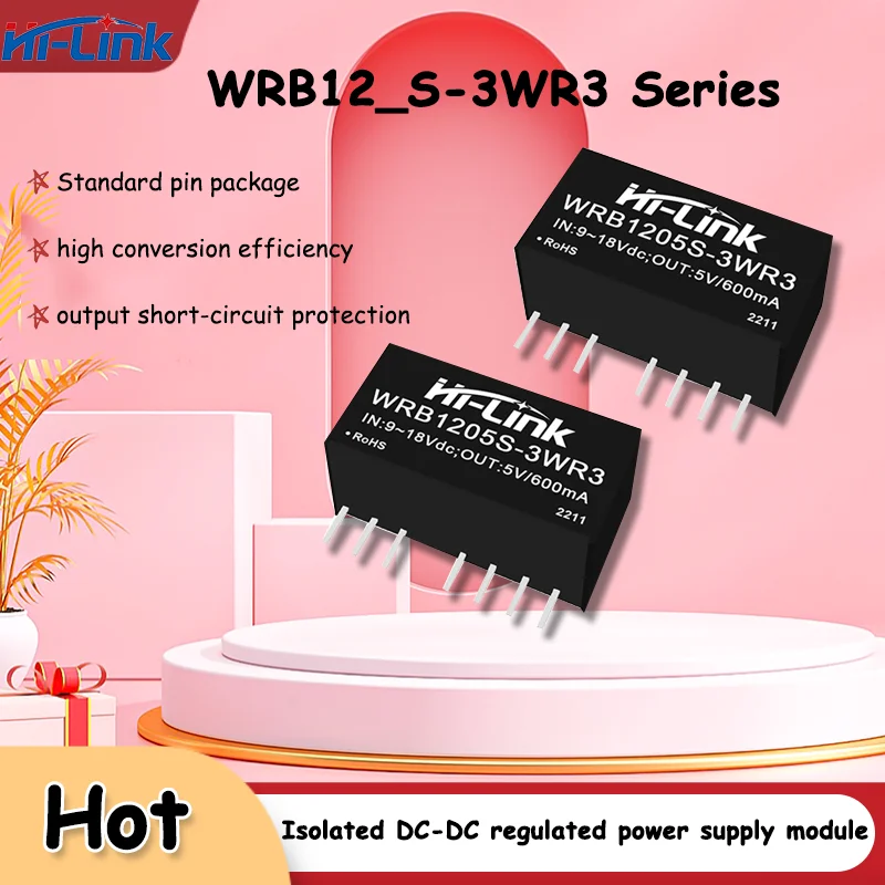 

Hi-Link New Module WRB1203S/WR1205S/WR1209S/WR1212S/WRB1215S/WRB1224S-3WR3 3W DC-DC Isolation Voltage Power Module