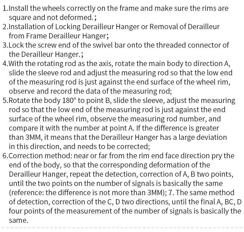 LEBYCLE Bicycle Derailleur Hanger Calibration Tool 304 Stainless Steel Bike Frame Tail Hook Straightener Lifting Lug Pull Tool