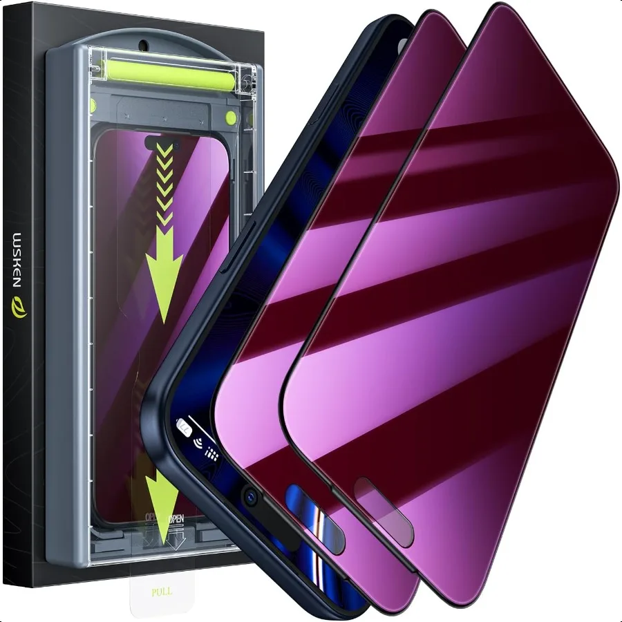 

Защитная пленка для экрана для iPhone 17 Pro Max с фиолетовым градиентом и защитой от синего света [автоматическое удаление пыли] Небьющаяся T