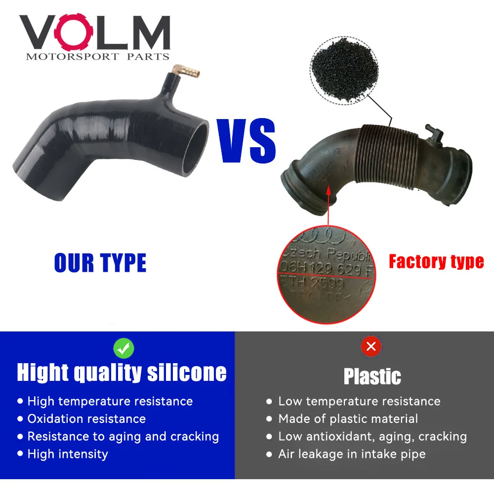 

Silicone intake hose For A4 S4 2013-2015 A5 S5 2012-2016 2.0 1.8 Tfsi B8 8T 06H129629F