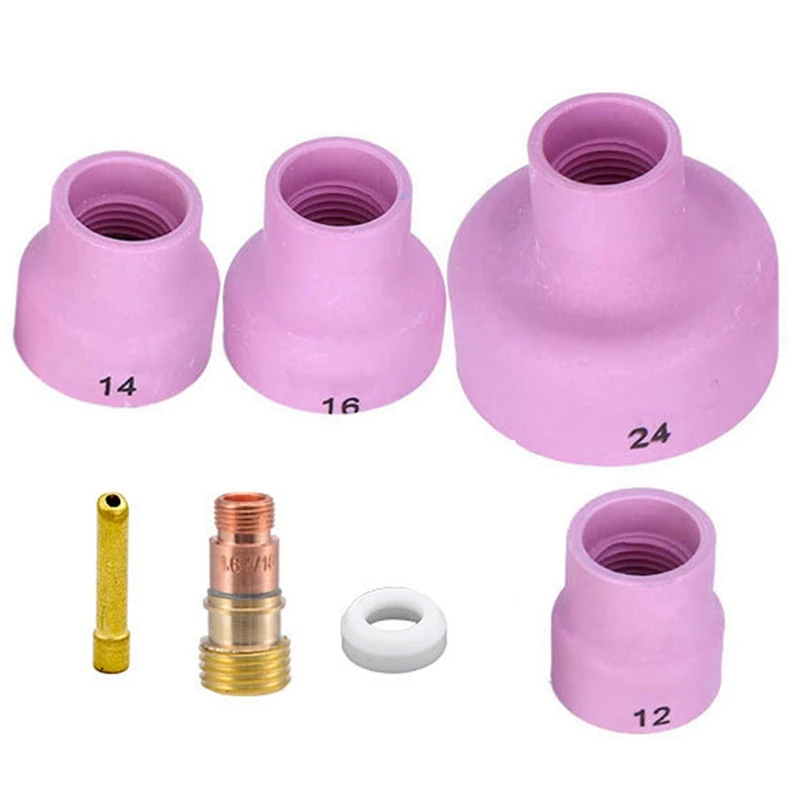 

7PCS Bowl Cup Large Porcelain Nozzle TIG Argon Arc Welding Torch Accessories Suitable For WP17/18/26 Torch