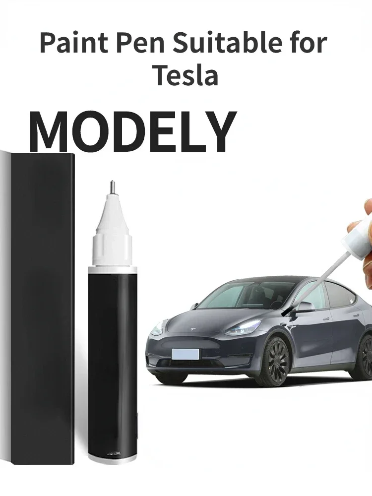 Paint Pen Suitable for Tesla Model y Paint Fixer Black White Model Y Accessories Wheel Hub Cover Car Paint Scratch Fabulous Repa