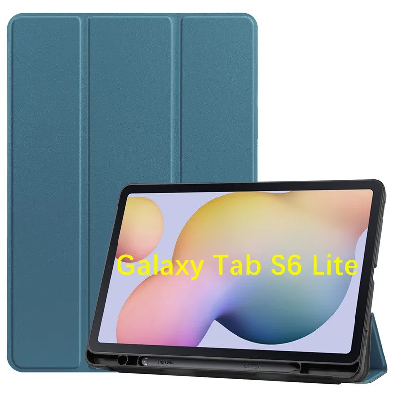 

For Samsung Tab S6 Lite Case 10.4 2020 P610 P615 Smart Cover with Pencil Holder funda tablet Galaxy tab s6 lite P613 P619 2022