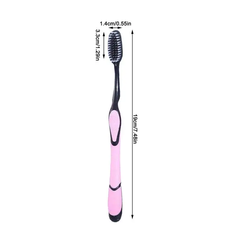 1Pcs Manual Charcoal Bristle Tooth Brush Ergonomic Deep Cleaning Toothbrush Teeth Stains Removal Toothbrush for Home Travel