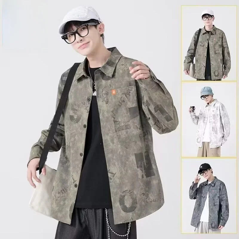 

New Men's Loose Casual Shirt Spring Fashion Versatile Outerwear Standard Fit Long Sleeve Cool Feeling Standard Thickness