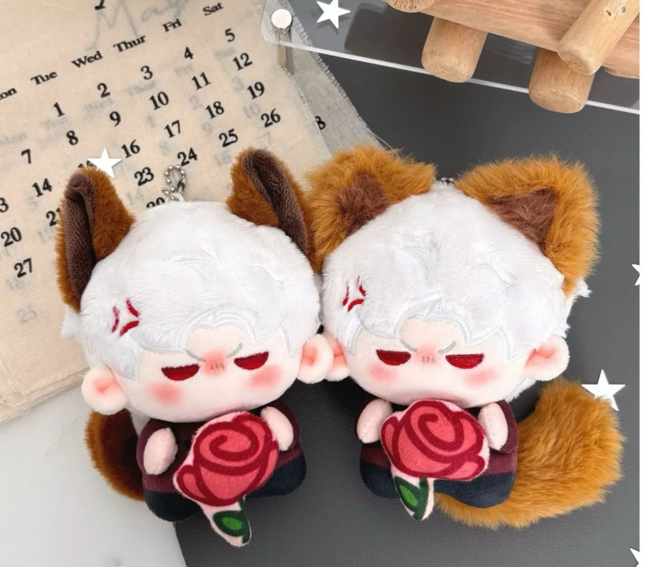 Auf Lager 10 cm Love and Deepspace Rafayel Sylus Xavier Rose Gefüllte Plüschtiere Puppenkleidung Schlüsselanhänger Tasche Anime Spiel Spielzeug Kinder Geschenk