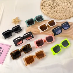 Gafas de sol de moda rectangulares para niños de 2 a 10 años, gafas cuadradas pequeñas, Color caramelo, bonitas gafas de sol para viajes al aire libre