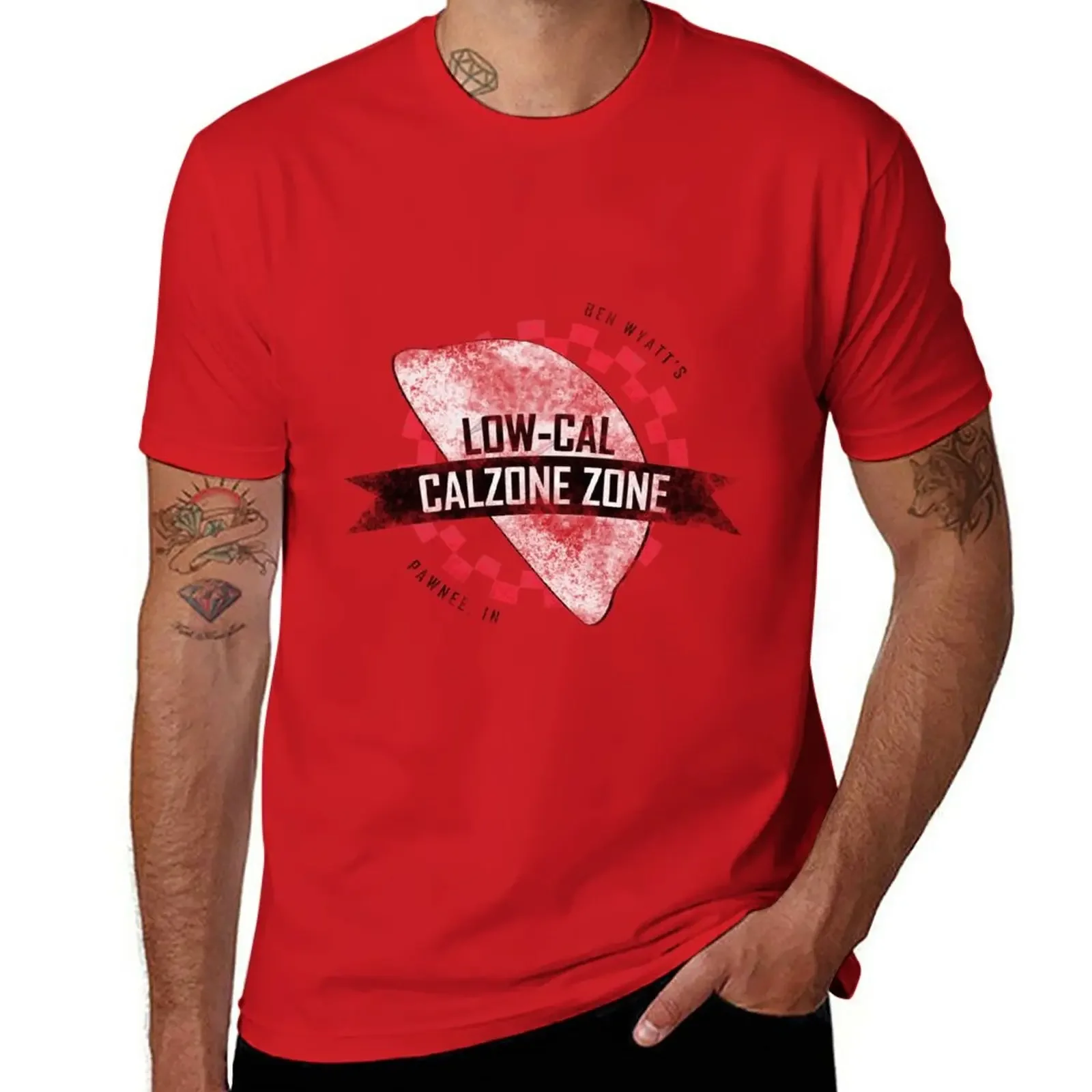 New Ben Wyatt's Low-Cal Calzone Zone T-Shirt vintage graphic tee customs tees mens fashion