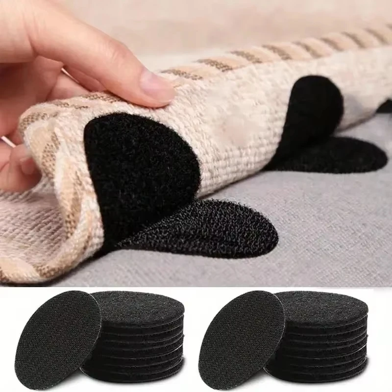 Strong Self Adhesive Fastener Nylon Hook Dots Stickers Adhesive Tape For Bed Sheet Sofa Mat Carpet Anti Slip Fixing Sticker