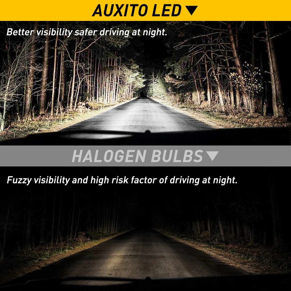AUXITO 2Pcs Turbo H11 H8 LED Headlight 6000K White 9005 HB3 CSP Led Headlamp Bulb 9006 HB4 High Low Beam Auto Front Main Lamp