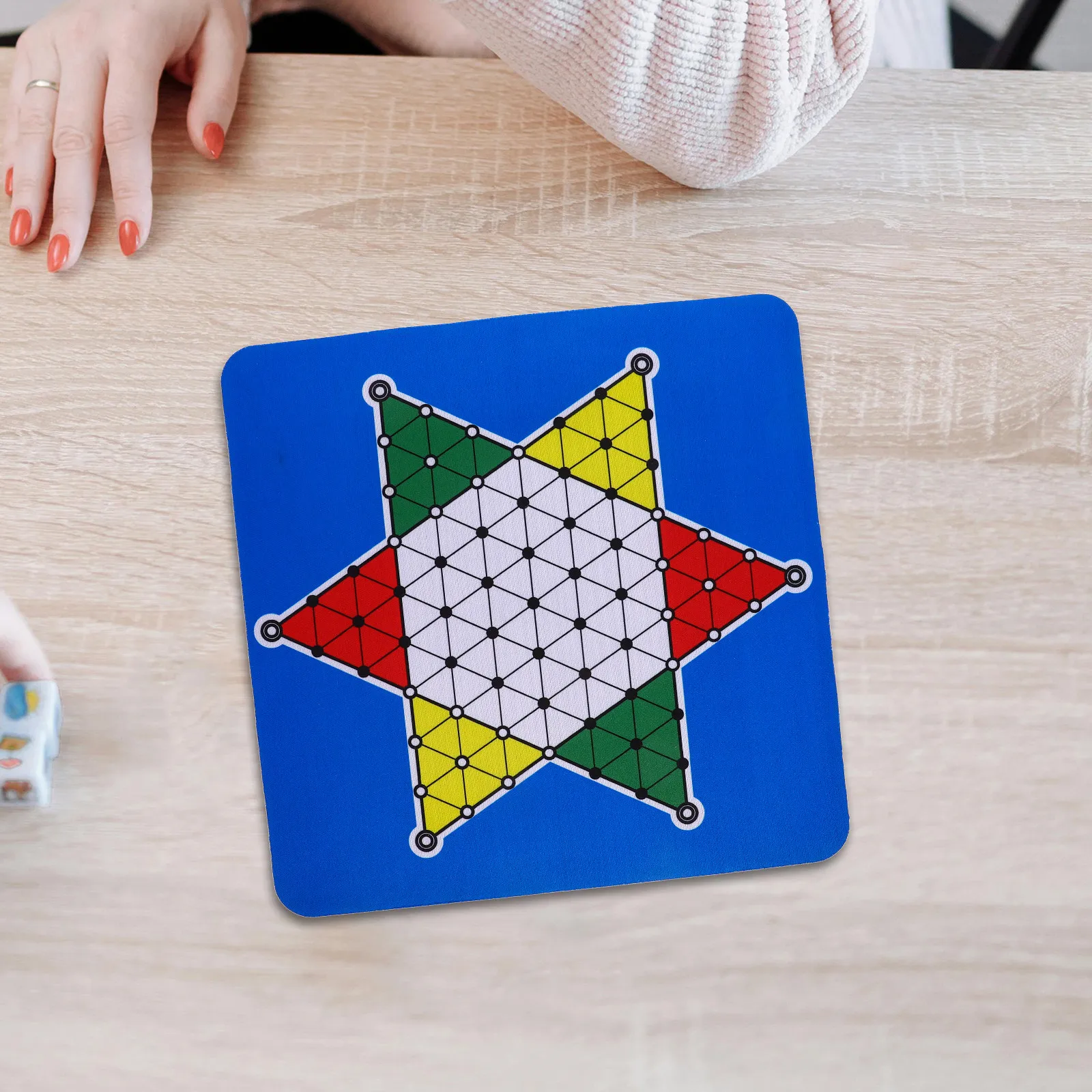 

Foldable Chess Board for Chinese Checkers Multi Use As Game Mat Or Mouse Pad Strong Break Resistant Simple Chessboard