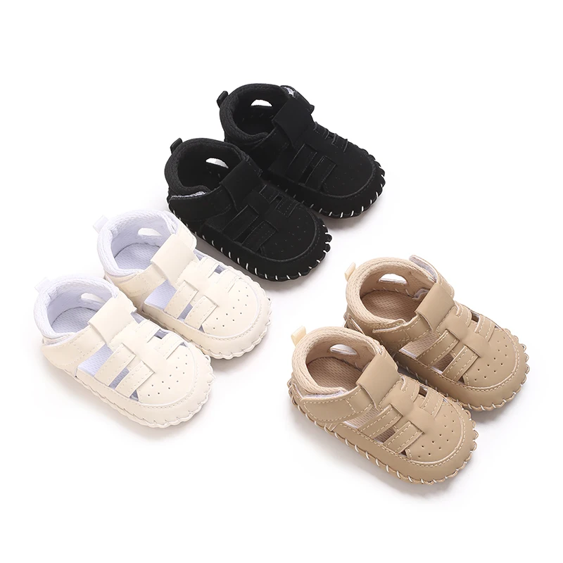 0-18M Baby Boys Summer Closed Toe Sandals Soft Rubber Sole Breathable Lightweight First Walker Shoes