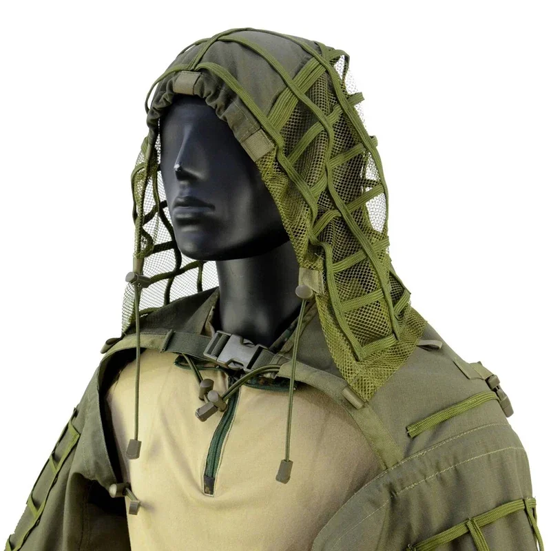 Tactical Ghillie Suit Sniper Airsoft Combat Ghillie Shawl Coat Clothes Outdoor Hunting Shooting Camouflage Hood Ghillie Suit