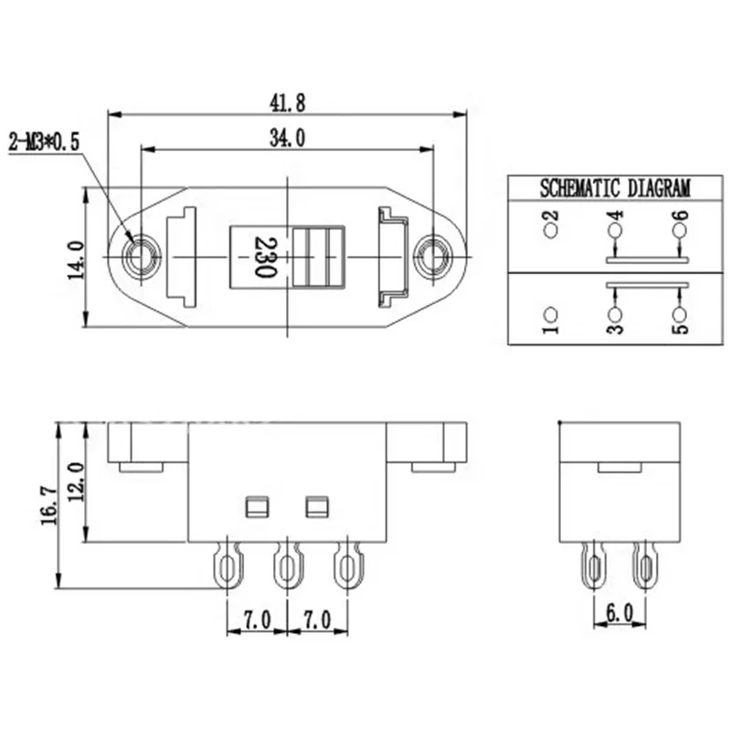 Taiwan original L21-22A1 Toggle switch 115-230V Power switch six-pin two-speed 10A250V T85/55 UL VED certification