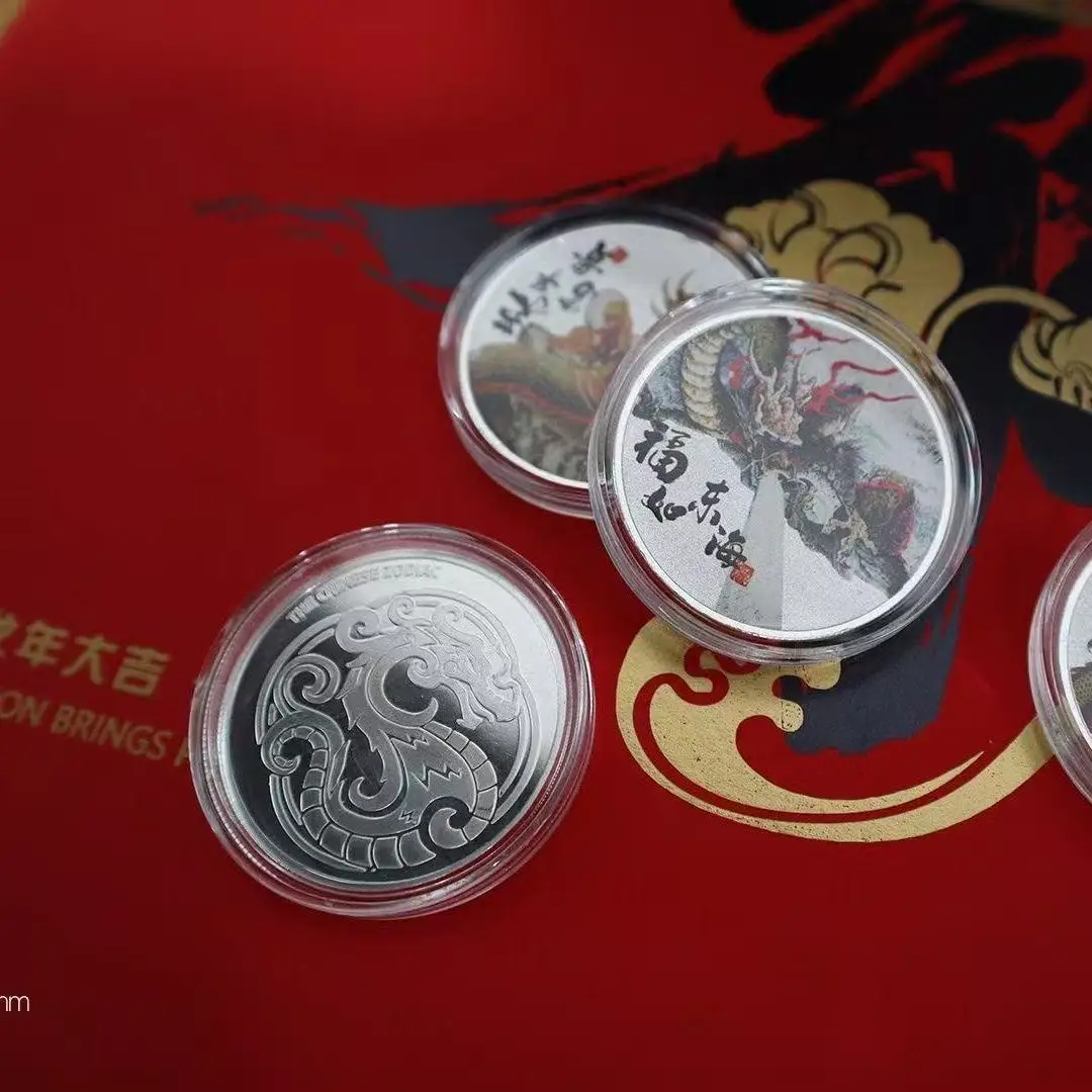 Collection Chinese government-issued Dragon Color silver coin ,13 piece,best collection& adornment, Free shipping