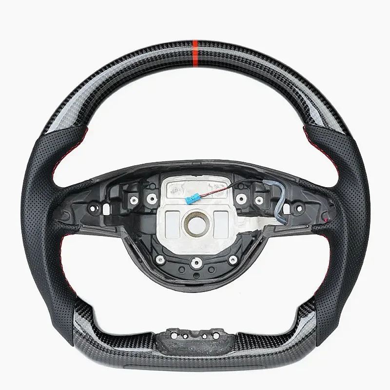 Carbon Fiber Steering Wheel Leather Fit For 2016+ Mercedes-Benz W205 C63 AMG GLS CLA GLE A45 C43 S63 W213 W222 Car Accessories