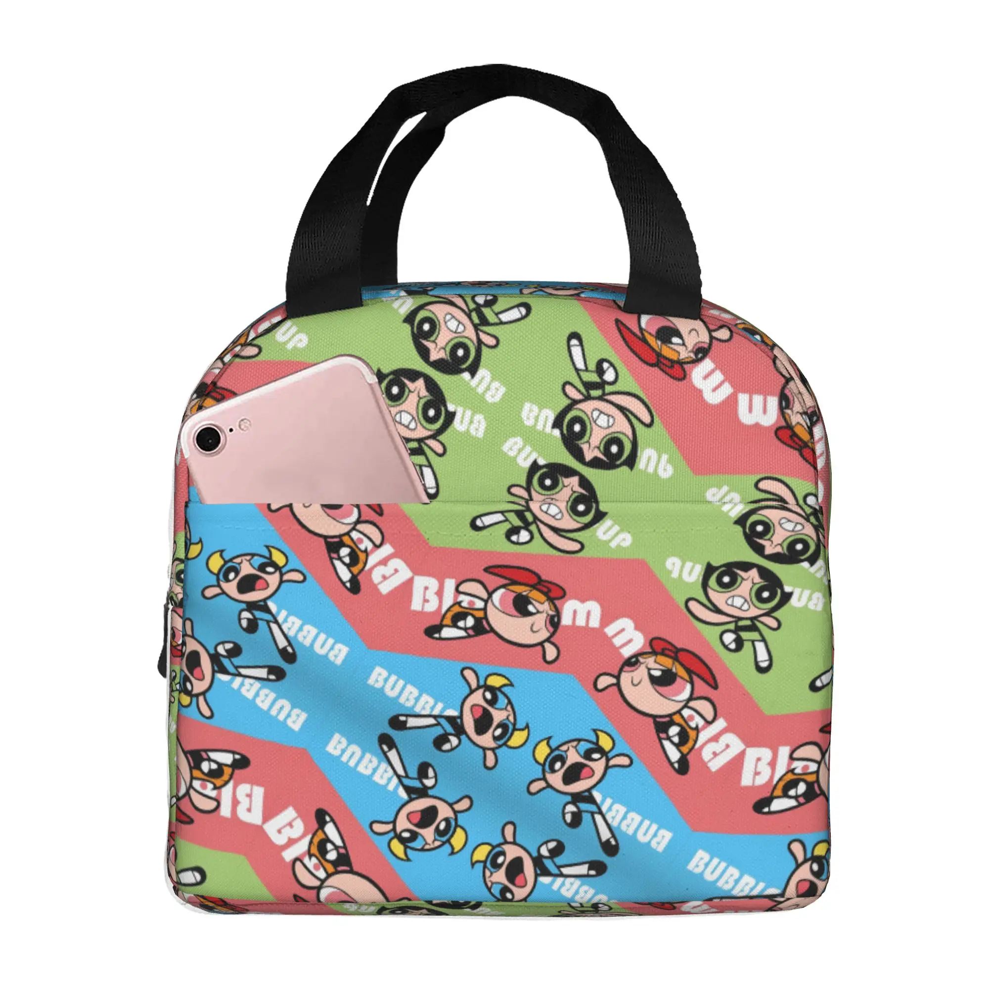 

Custom Poweres Anime Puffes Thermal Insulated Lunch Bags Women Men Buttercup Blossom Bunny Resuable Lunch Tote for Outdoor Food