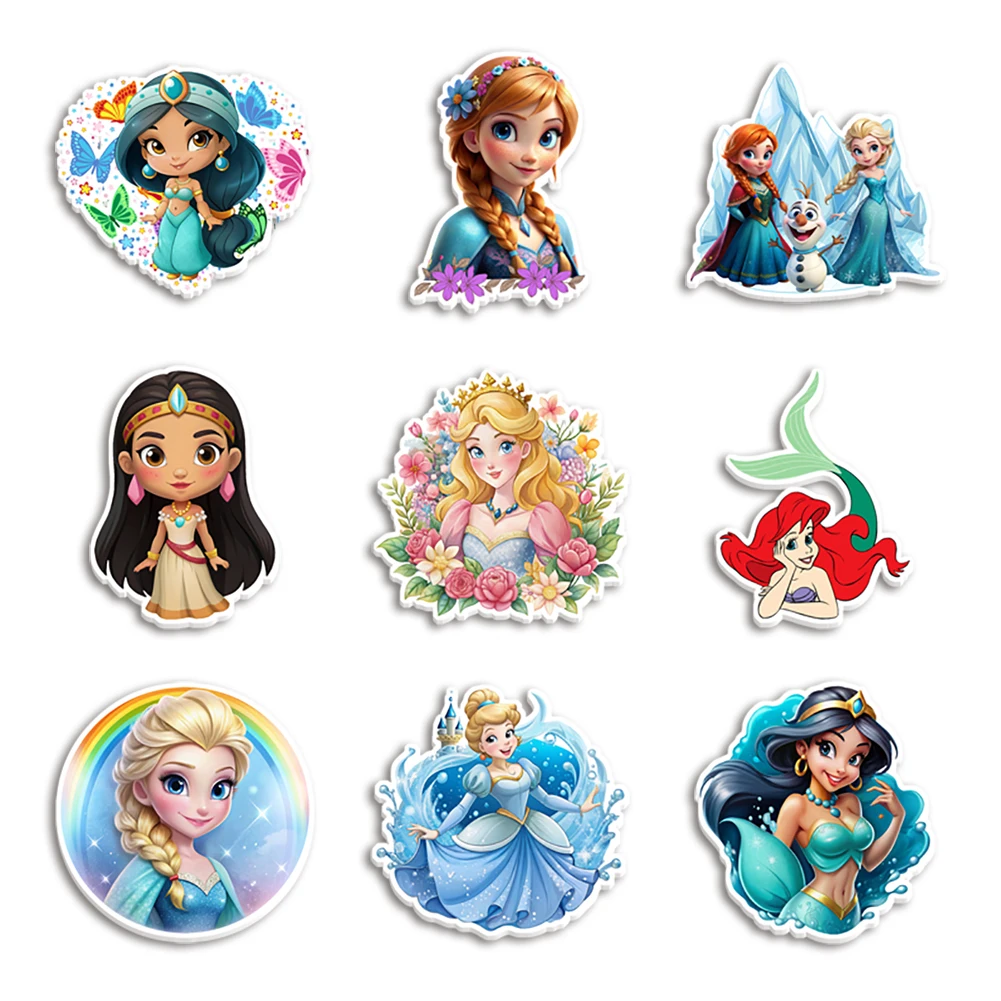 Princess Disney Impresso Planar, Costas planas, Transparente Acrílico Glitter, Acrílico para caixa de telefone, arcos, 10pcs por lote