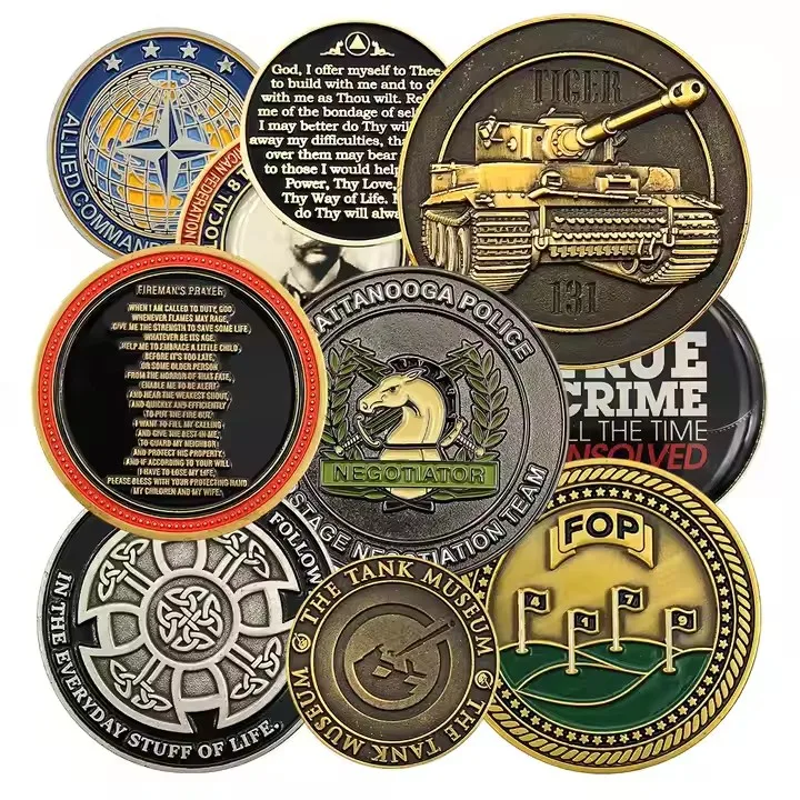 

Factory Price Custom 3d Metal Antique Challenge Coins Collectible Coins with Plastic Box Velvet Box Wooden Box