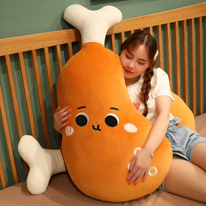 50-100cm Simulation Food Real Life New Chicken Leg Toy Chick Stuffed Soft Pillow Cushion Birthday Gift for Children Baby Kids