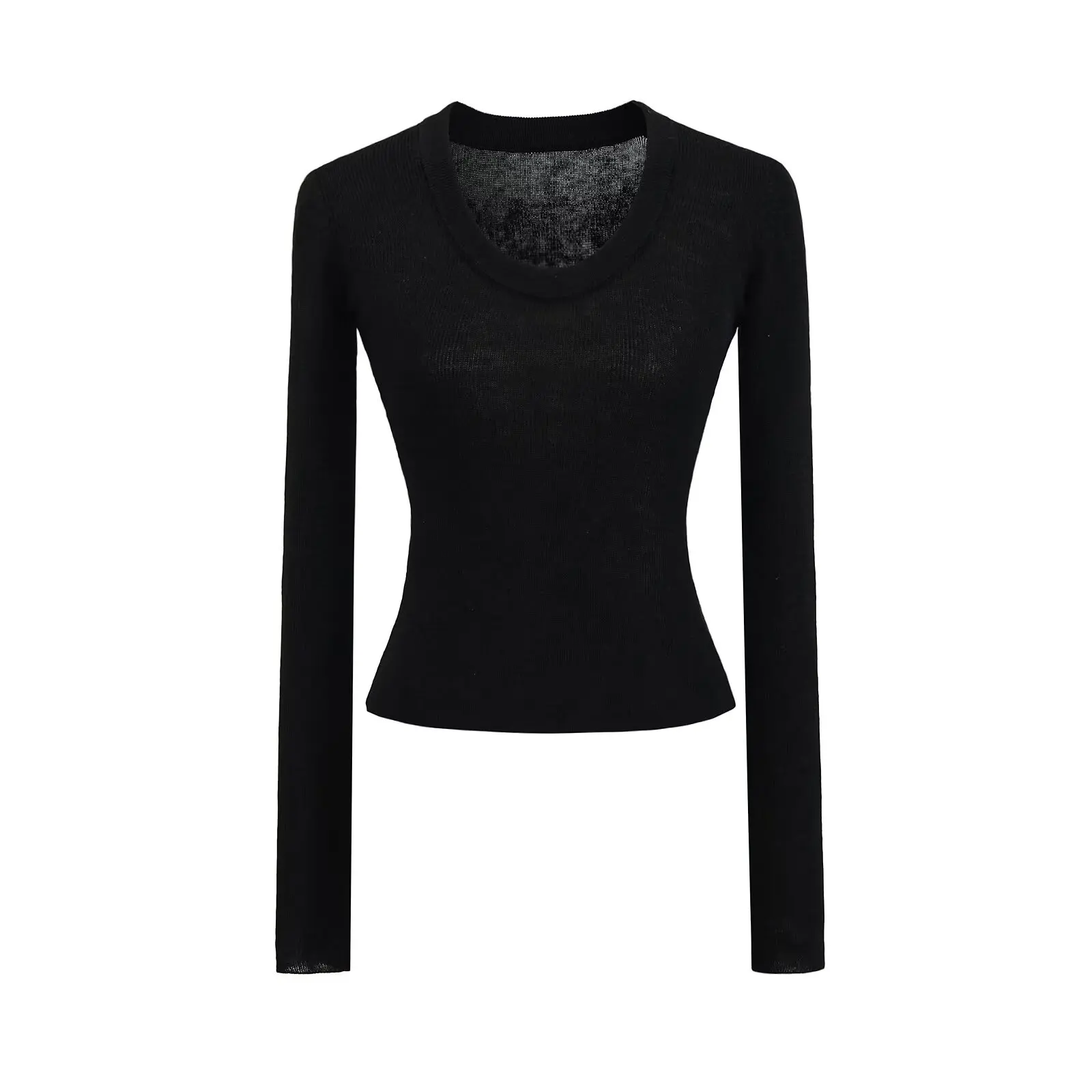 قميص American Sle U-Ne Knitwear للسيدات ذو اللون الأساسي للتخسيس ort Sve Street Sle Spring Vintage Top