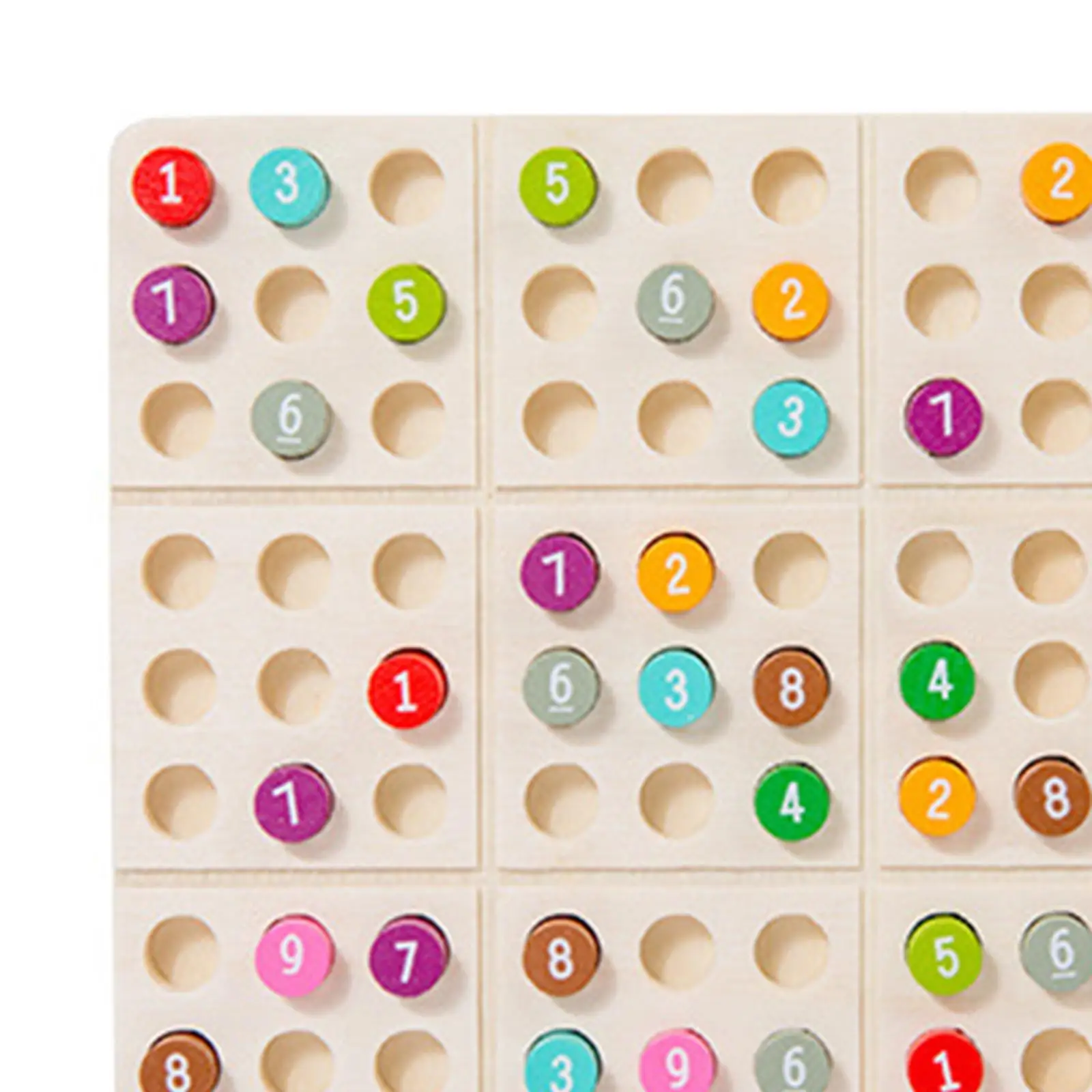 Rompecabezas de Sudoku de madera, juego de pensamiento numérico aritmético, clasificación de colores