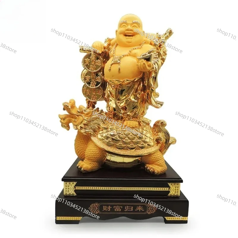 

Dropship High Quality Hotei Bouddha Statue Chinese Gold Resin Laughing Buddha Statue