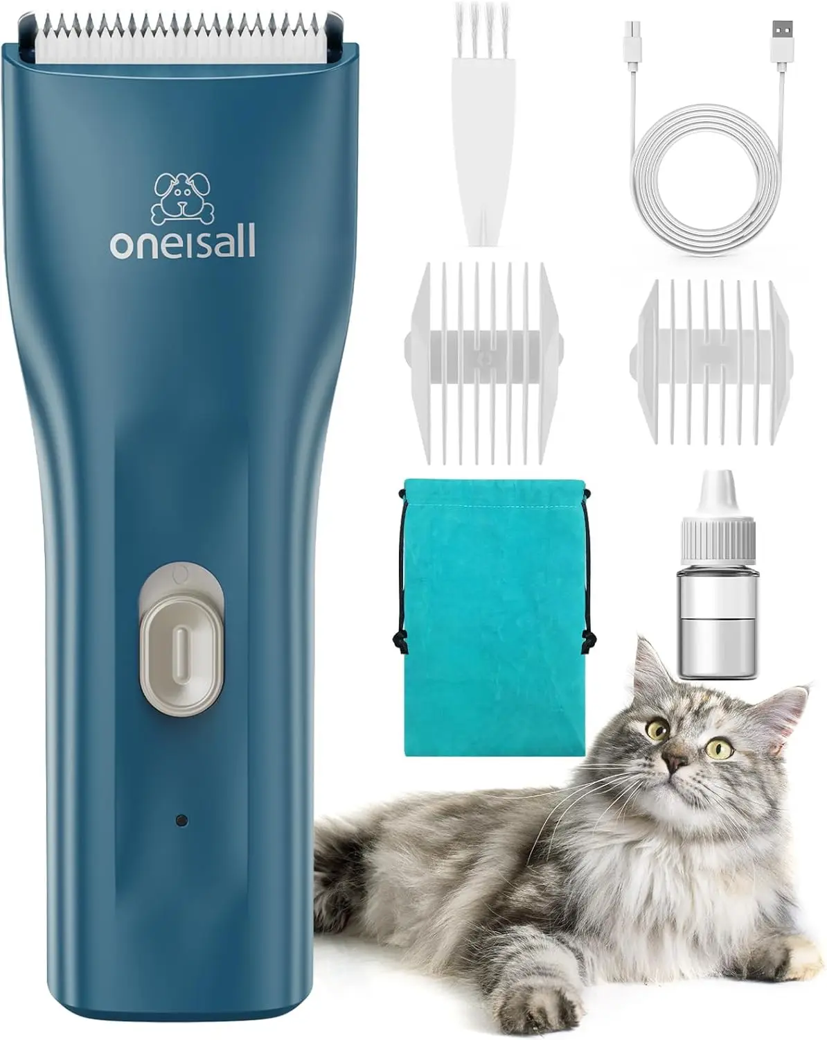 

Pet Clipper for Cat Matted Hair, Quiet Cordless Cat Shaver Waterproof with Storage Bag (Green)