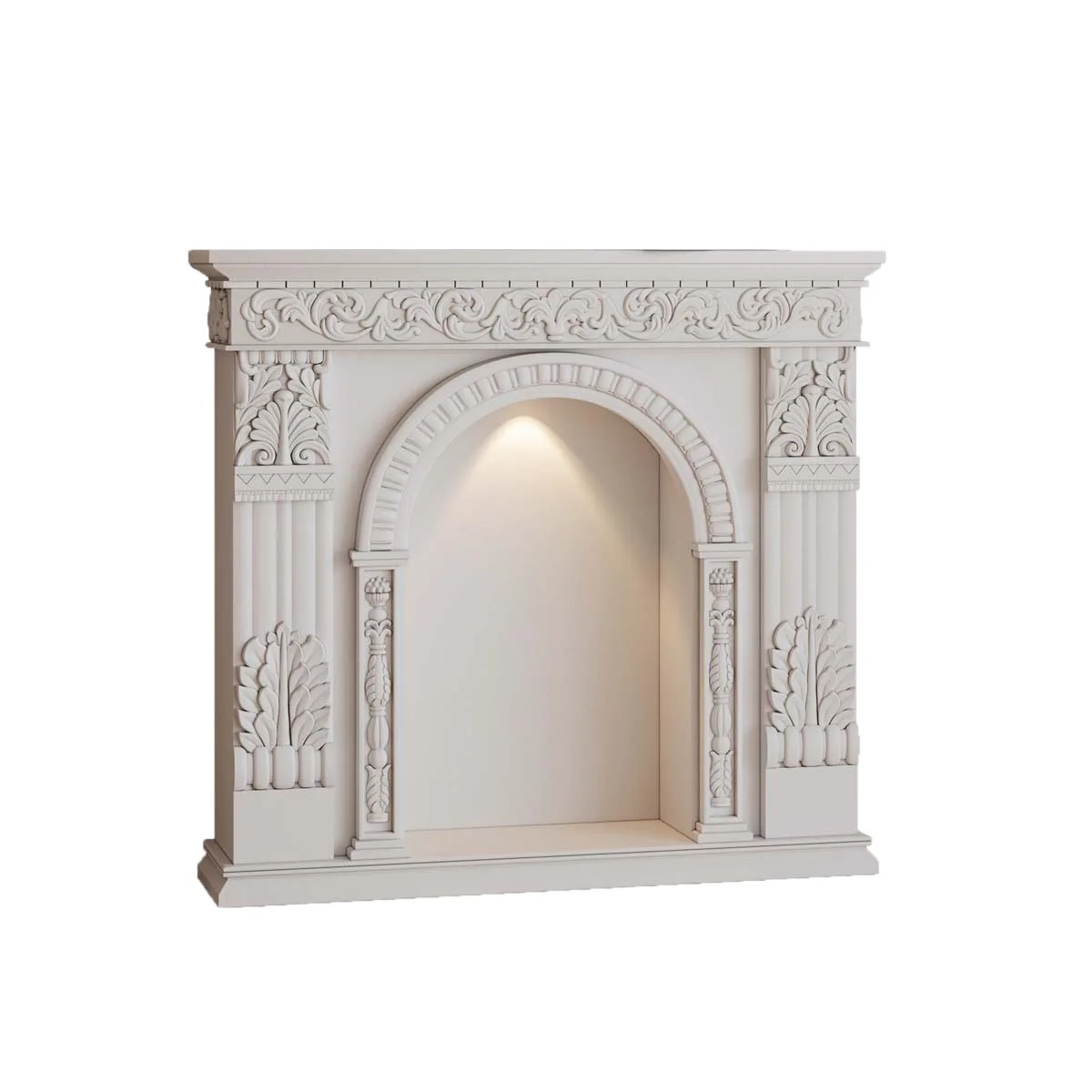 

French carved mantel cream wind retro locker with lamp European American living room decoration