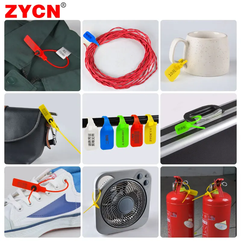 100Pcs Plastic Tamper Seals Signage Security Tag Garment Brand Shoes Numbered Camp Zip Tie Labels Anti Counterfeit Blank Customi
