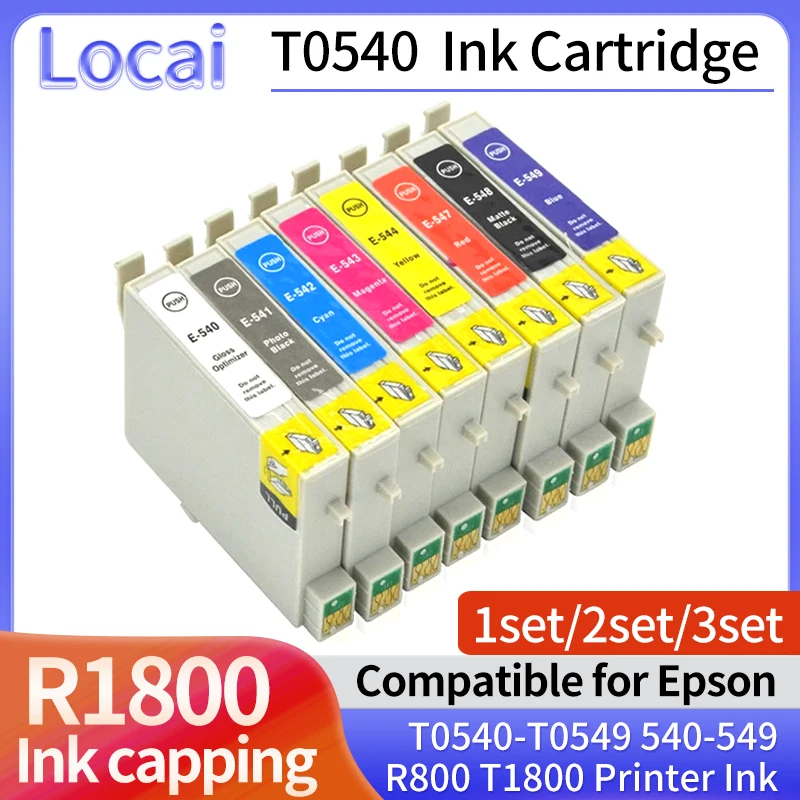 

1/2/3set Ink Cartridge Compatible For Epson T0540 T0541-T0549 T0547 T0548 Stylus Photo R800 R1800 For Epson Stylus Printer