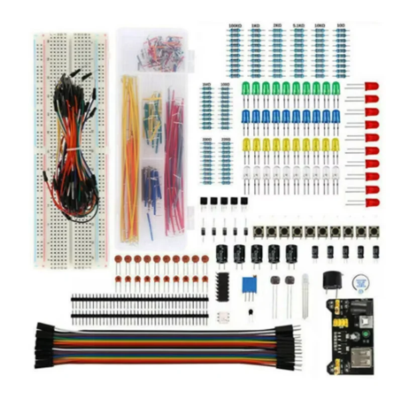Kit de Inicio para Proyectos DIY con Arduino UNO R3, Kit Electrónico DIY, Set de Componentes Electrónicos con Caja y Protoboard de 830 Puntos