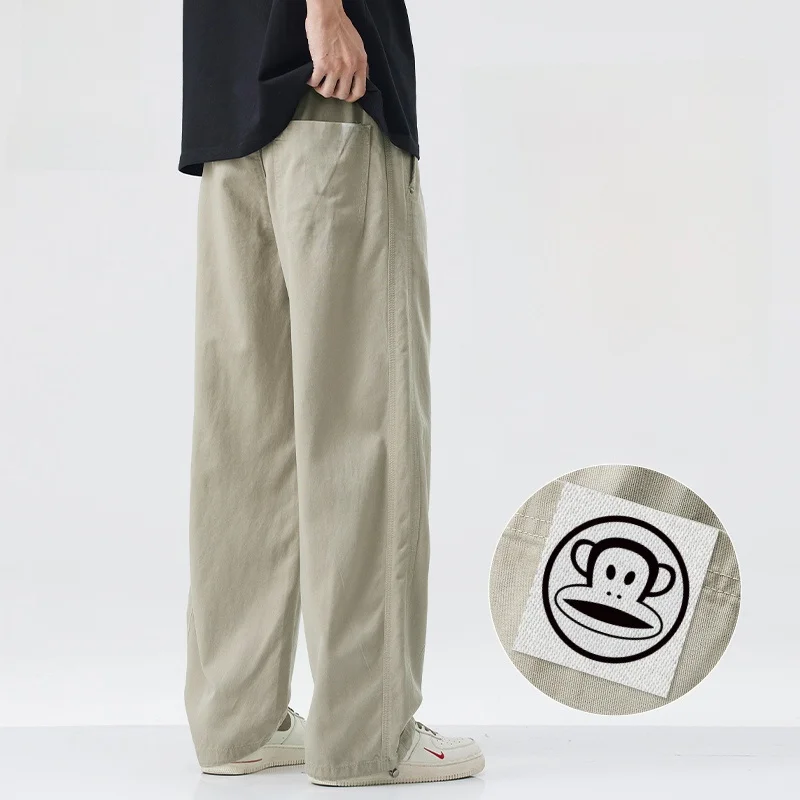 

PaulFrank Men's Casual Trousers Spring 2026 American Sle Loose Straight Drapey Silk-Like Long Pants Comfortable Loose Fit