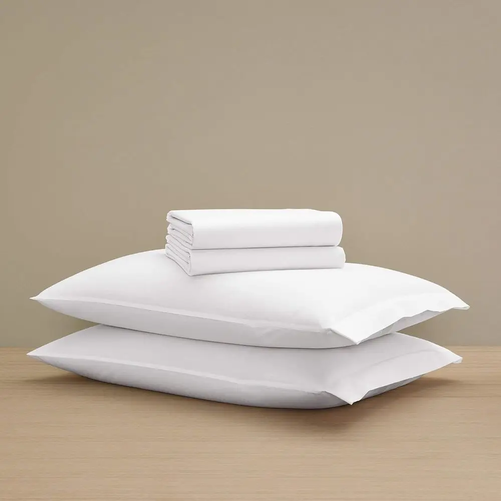 

Queen Size All-White Luxury Percale Bedding Set with Pillowcases and Sheets