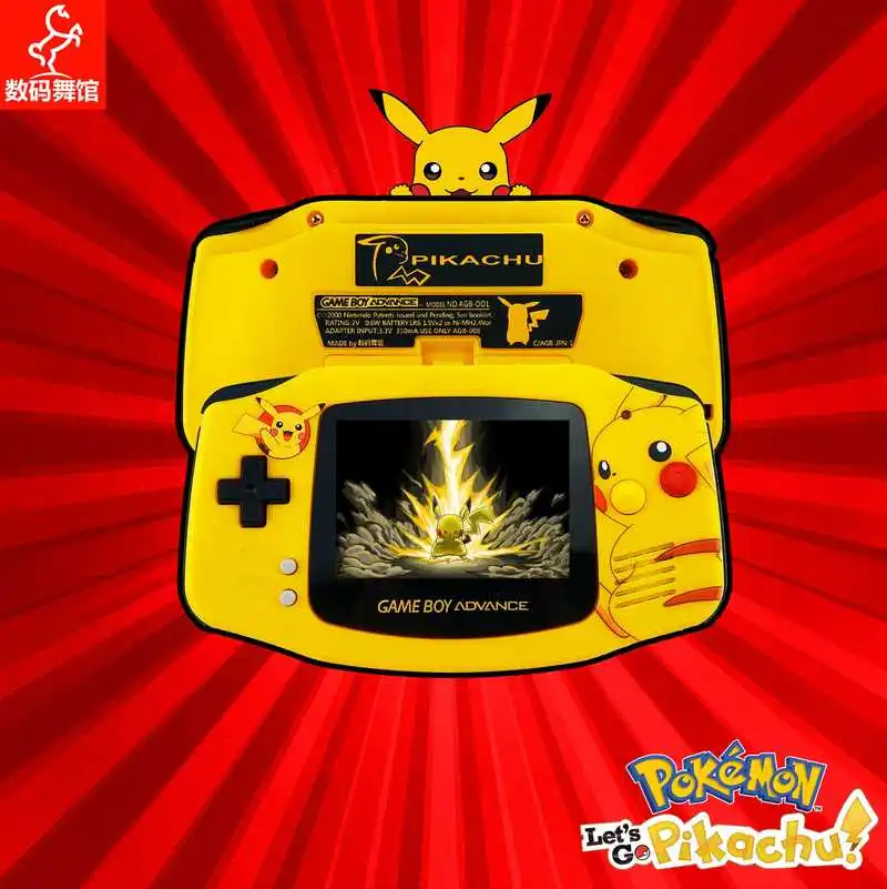 GBA GAMEBOY Advance Handheld Game Console,Pokemon Pikachu, Modern Craft Upgraded Colorful High-Brightness Screen, Boy Gift Toy