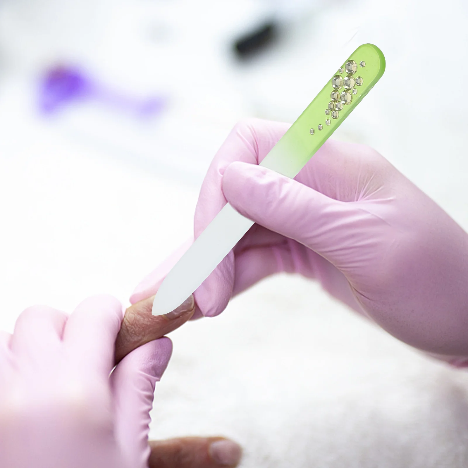 

2Pcs Safe Long Time Use Glass Nail File for Natural False Nails Manicure Pedicure Tools Nail File Fingernail Care Supplies